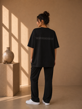 Oversized Tonal Back Print T- Shirt - Black
