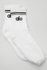 Unisex Half-Crew Throwback Sock - White