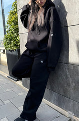 Oversized Straight Leg Sweatpant - Black
