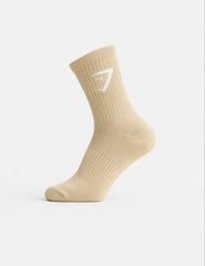 Crew Socks - Unisex/ Stone Beige