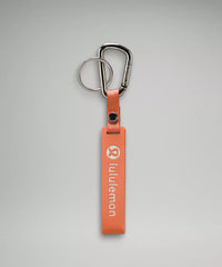 Silicone Keychain- Orange/Silver