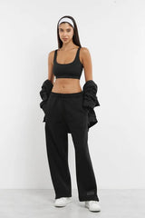 Oversized Wide Leg Jogger - Black