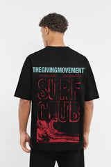 Oversized Surf Wave Print T-Shirt