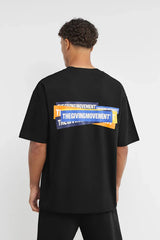 Unisex - Oversized Sticker Print T-Shirt