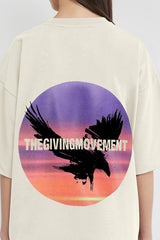 Oversized Falcon Sunset Print T-Shirt