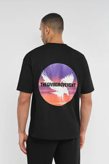 Oversized Falcon Sunset Print T-Shirt