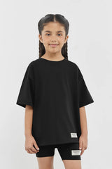 Kids Oversized Falcon Sunset Print T-Shirt - Girls/Black