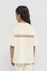 Oversized Sticker Print T-Shirt - Girls/Ivory