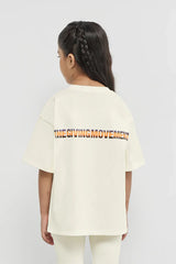 Unisex Kids - Oversized Sticker Print T-Shirt