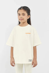 Unisex Kids - Oversized Sticker Print T-Shirt