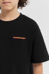 Oversized Sticker Print T-Shirt - Boys Black
