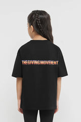 Oversized Sticker Print T-Shirt - Girls/Black