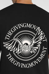 Oversized Wings Motif T-Shirt