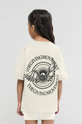 Kids Oversized Wings Motif T-Shirt - Girls/Ivory
