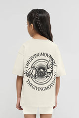 Kids Oversized Wings Motif T-Shirt - Girls/Ivory