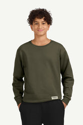 Teens Oversized Sweatshirt - Unisex/ Olive