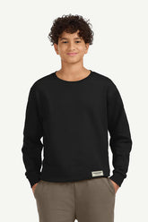 Teens Oversized Sweatshirt - Unisex/ Pitch Black