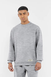 Oversized Contrast Back Print Sweatshirt - Unisex/ Athletic Heather Grey
