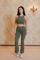 Flared Leggings- Khaki