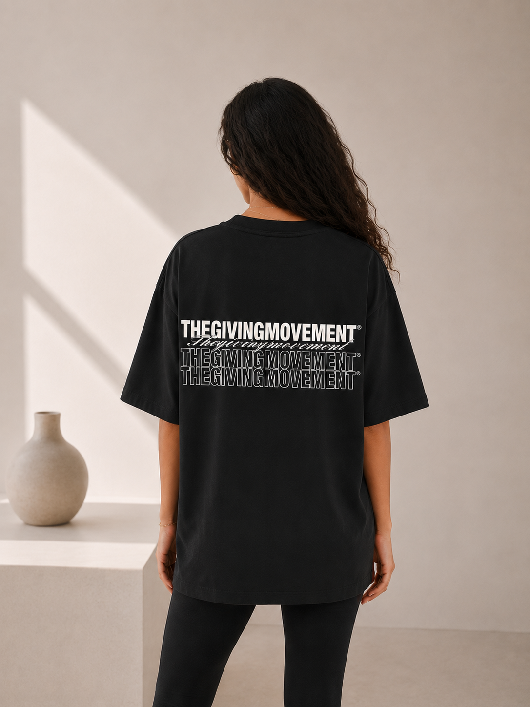 Unisex - Oversized Layered Print T-Shirt - C Grade