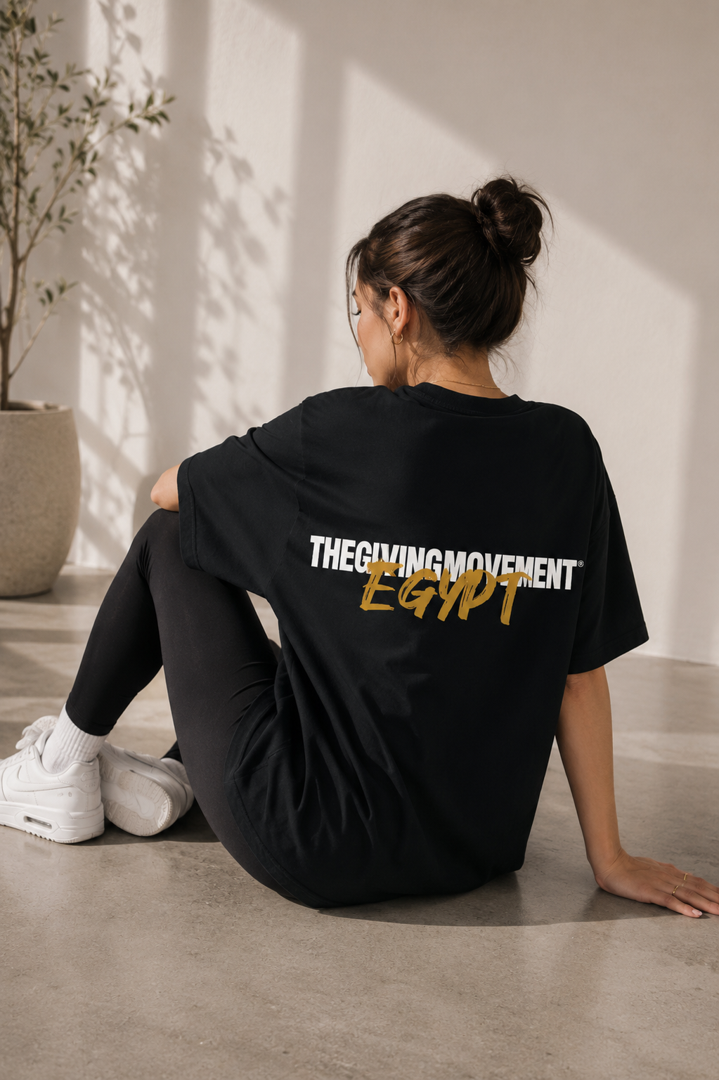 Unisex -Oversized Egypt Print T-Shirt - B Grade