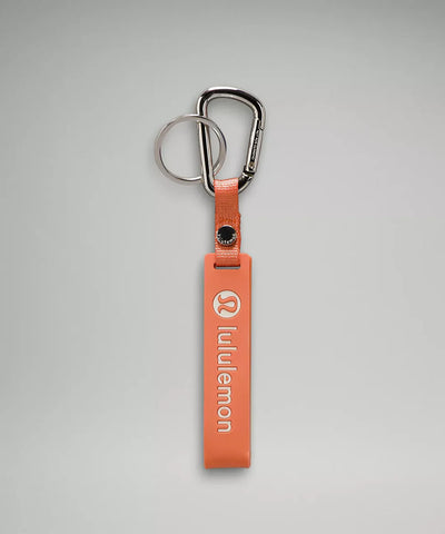 Silicone Keychain- Orange/Silver