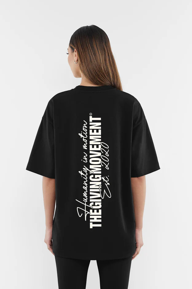 Oversized Vertical Print T-Shirt