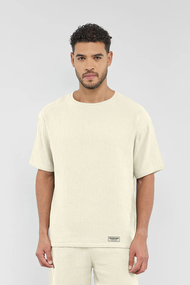 Organic Crinkled Cotton Oversized T-Shirt - Men
