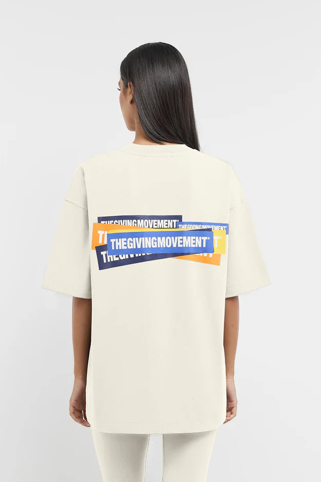 Oversized Sticker Print T-Shirt