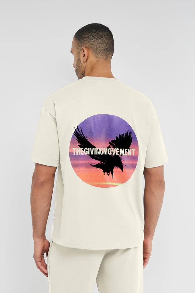 Oversized Falcon Sunset Print T-Shirt