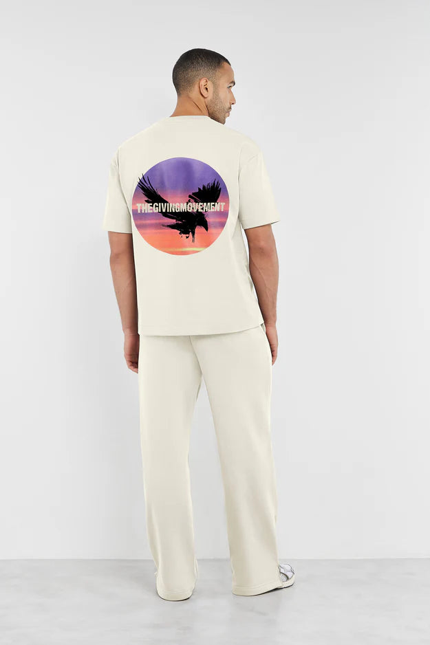 Oversized Falcon Sunset Print T-Shirt