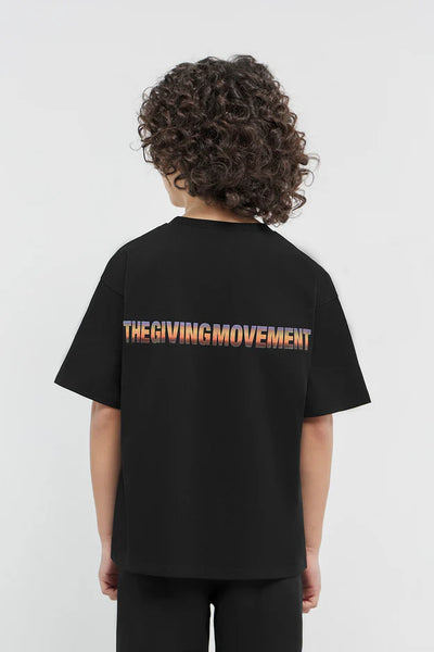 Oversized Sticker Print T-Shirt - Boys Black