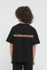 Oversized Sticker Print T-Shirt - Boys Black