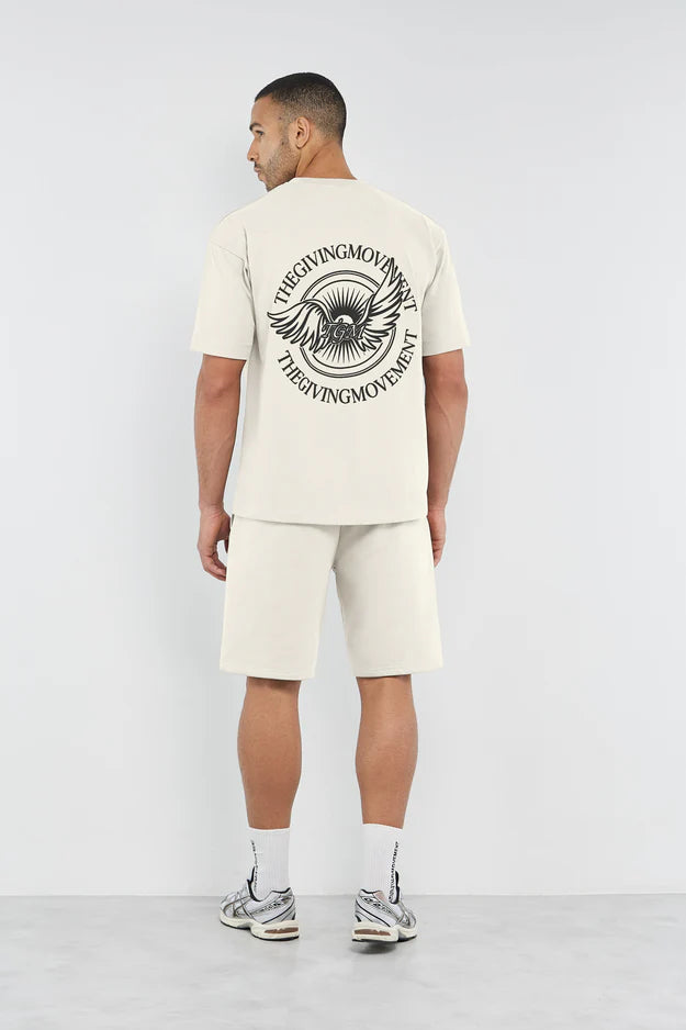 Oversized Wings Motif T-Shirt