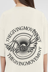 Oversized Wings Motif T-Shirt - Unisex