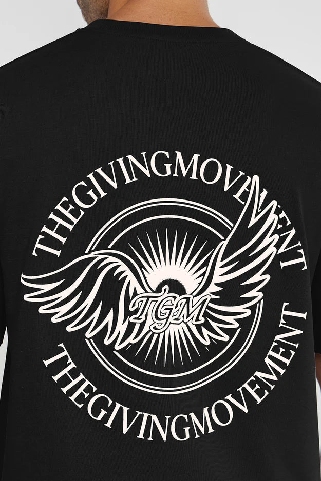 Oversized Wings Motif T-Shirt