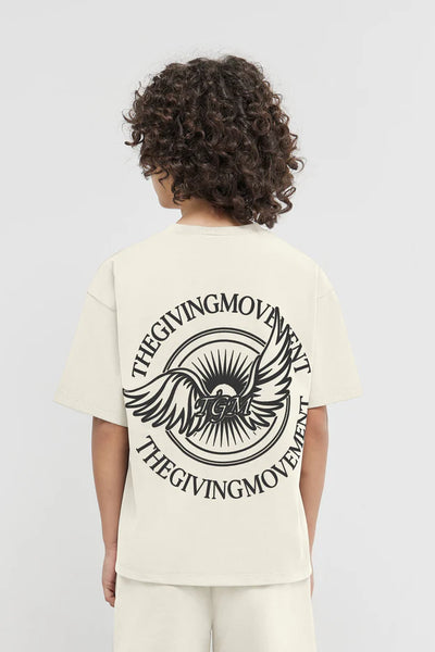 Kids Oversized Wings Motif T-Shirt - Boys/Ivory