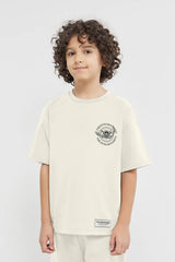 Kids Oversized Wings Motif T-Shirt - Boys/Ivory