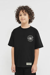Kids Oversized Wings Motif T-Shirt - Boys/Black