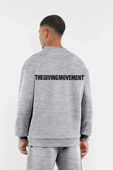 Oversized Contrast Back Print Sweatshirt - Men/ Athletic Heather Grey