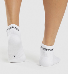 Gym Chark  Quarter Socks \ white Box of 3