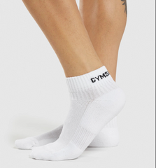 Gym Chark  Quarter Socks \ white Box of 3