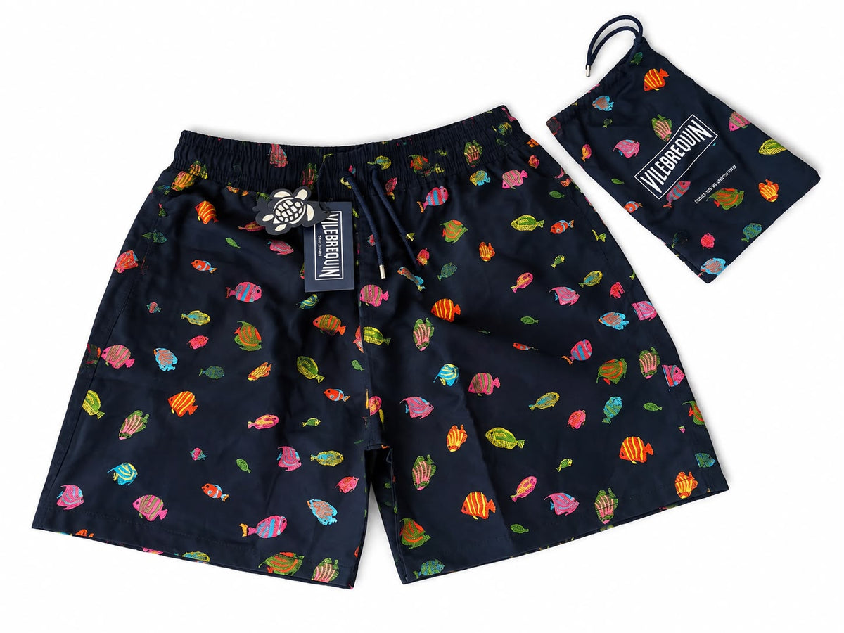 Vilebrequin Swim Shorts - BLACK/Fish /Men R95